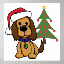 Santa Puppy Poster