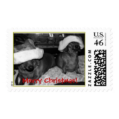 santa pups postage stamp by danaskirby