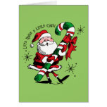 Santa Raising Cane Greeting Cards