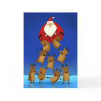 Santa & Reindeer (Blank Card)