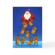 Santa & Reindeer (Blank Card) card