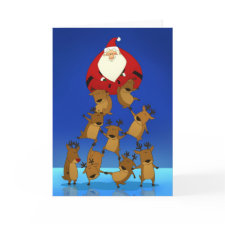 Santa & Reindeer (Blank Card) card