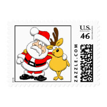 Santa Reindeer Christmas Postage Stamps