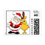 Santa Reindeer Christmas Postage Stamps