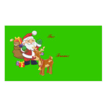 Santa & Reindeer Gift Tags business cards by pixelholic Santa & Reindeer Gift Tags business cards
