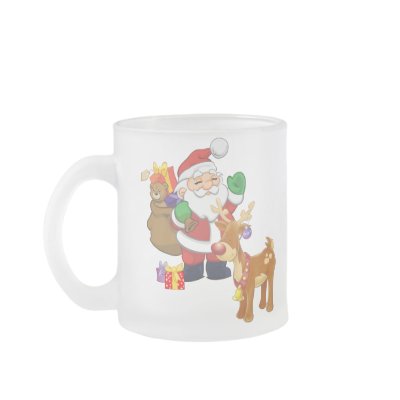 Santa & Reindeer Coffee Mugs by pixelholic