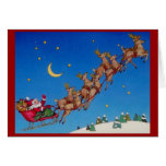 Santa Reindeer Personalized Christmas Card