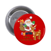 Santa & Reindeer Pins