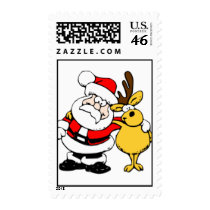 Santa & Reindeer Postage Stamps