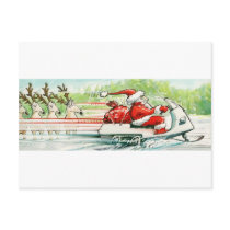 Santa, Reindeer & Snowmobile postcards by pulpink Santa, Reindeer & Snowmobile postcards