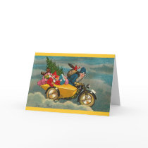 Santa Rides a Motorcycle - Christmas cards by MyOtherPlanet Santa Rides a Motorcycle - Christmas cards