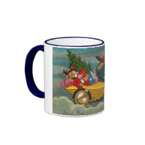 Santa Rides a Motorcycle - Christmas Coffee Mugs
