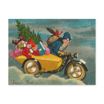 Santa Rides a Motorcycle - Christmas postcards by MyOtherPlanet Santa Rides a Motorcycle - Christmas postcards
