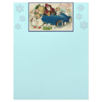 Santa Riding in a Car - Joyeaux Noel letterhead by MyOtherPlanet Santa Riding in a Car - Joyeaux Noel letterhead