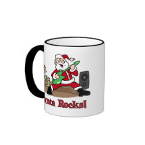 Santa Rocks Christmas mug