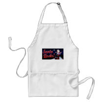 Santa Rocks Santa Plays Guitar on the Roof in a Sn Aprons