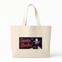 Santa Rocks Santa Plays Guitar on the Roof in a Sn Tote Bags