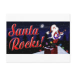 Santa Rocks Santa Plays Guitar on the Roof in a Sn postcards