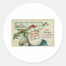 Santa Round Stickers