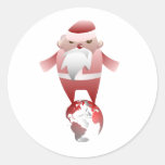 Santa Round Stickers