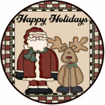 Santa Rudolph Reindeer Ornament photo sculptures