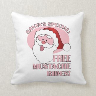 Santa s Mustache Rides throw pillow