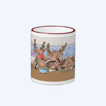 Santa’s Reindeer Behaving Badly Mug mugs