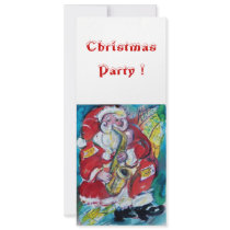 SANTA & SAX, CHRISTMAS PARTY invitations by bulgan_lumini SANTA & SAX, CHRISTMAS PARTY invitations