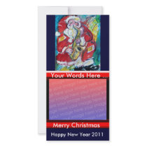 SANTA & SAX, CHRISTMAS PARTY PHOTO CARD TEMPLATE
