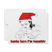 Santa Says I'm Naughty invitations