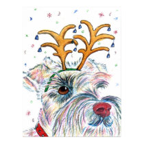 Santa Schnauzer Print
