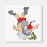 Santa scuba diving fridge magnet