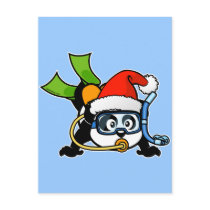 Santa Scuba Panda Post Cards