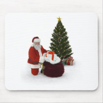 Santa setting presents by the tree mousepads