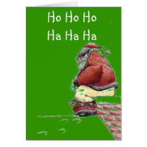 Santa Shitting Down Chimney---Christmas Card