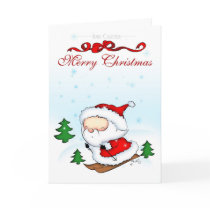 Santa Skiing cards by hawksmont Santa Skiing cards