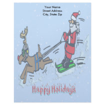 Santa Skiing Holiday Letterhead