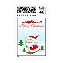 Santa Skiing Mail postage