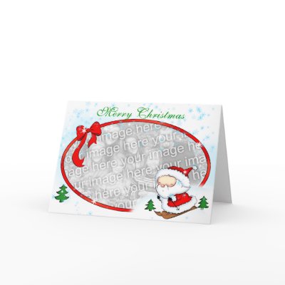 Santa Skiing template Cards by hawksmont