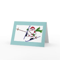 santa skis cards