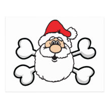 santa Skull and Crossbones Postcard