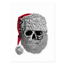 christmas, santa, claus, funny, cool, skull, santa claus, vintage, humor, postcard, fun, skeleton, holidays, only, red, Postkort med brugerdefineret grafisk design