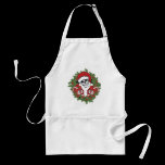 Santa Skull with Wreath aprons
