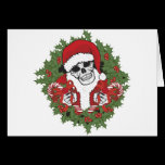 Santa Skull with Wreath cards