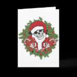 Santa Skull with Wreath cards