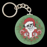 Santa Skull with Wreath keychains