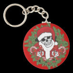 Santa Skull with Wreath keychains