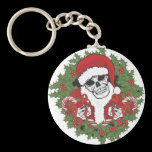 Santa Skull with Wreath keychains