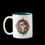 Santa Skull with Wreath mugs