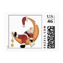 Santa Sleeping on the Job Postage